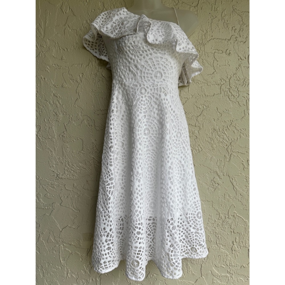 Lilly Pulitzer Callisto Dress Sea Urchin Terry Lace One Shoulder Midi Women 00
